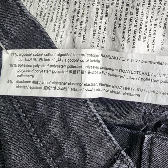 Zara Jeans Womens 6 Black High Rise Skinny Raw Ripped Busted Knee Stretch Denim - Picture 7 of 13